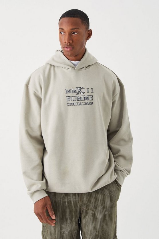 Oversize Hoodie mit Homme-Print