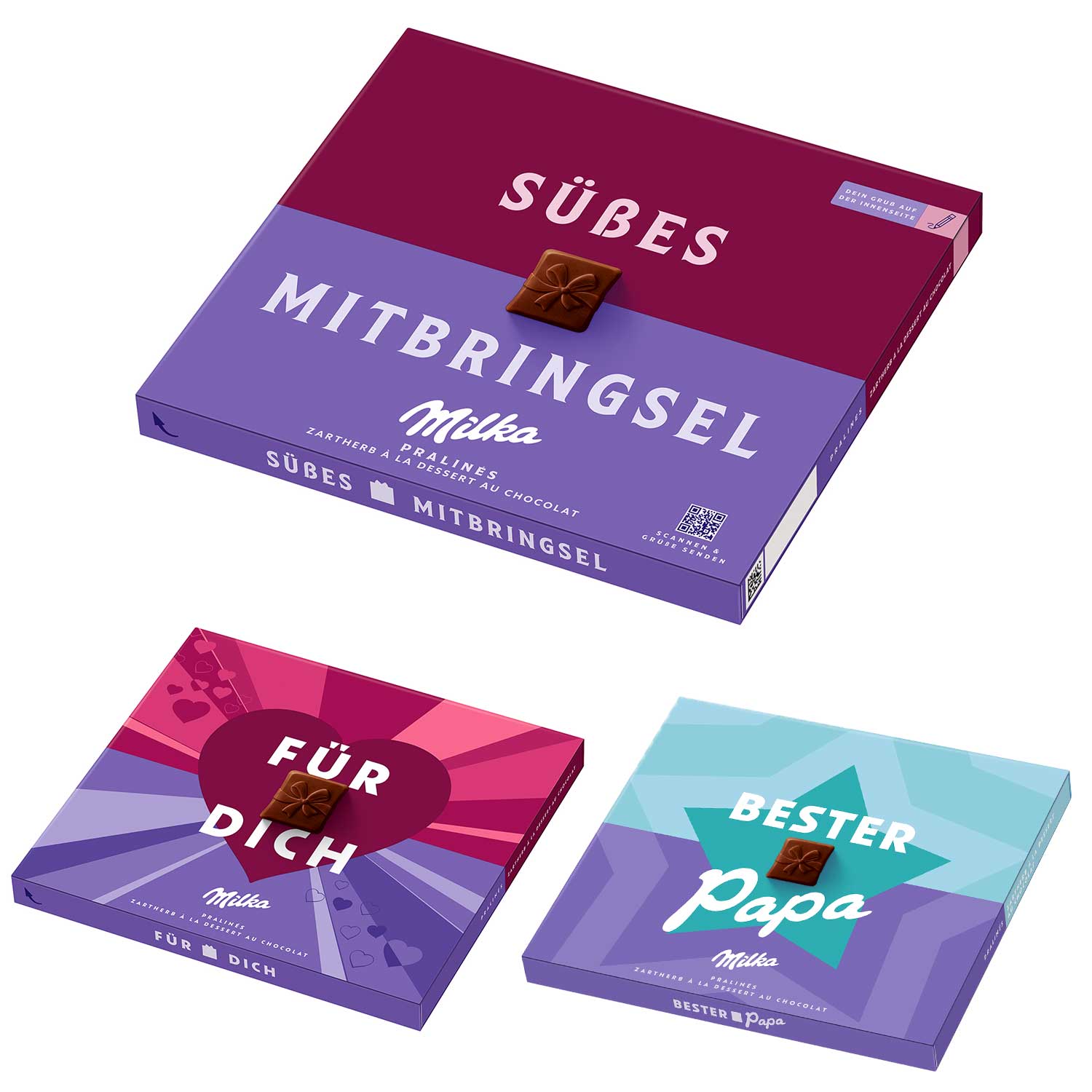 Milka 'Süßes Mitbringsel' Pralinés Zartherb à la Dessert au Chocolat 110g