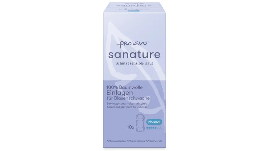 Sanature Pro Vivo 100% Baumwolle Inkontinenzeinlagen Normal