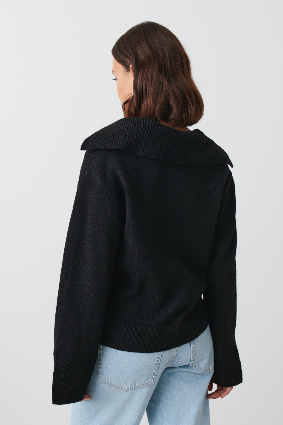 V-neck knitted sweater