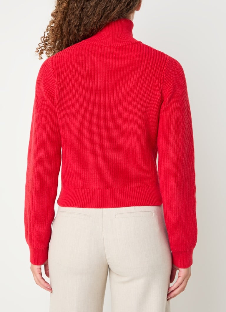 Envii grovstrikket cardigan med ståkrage