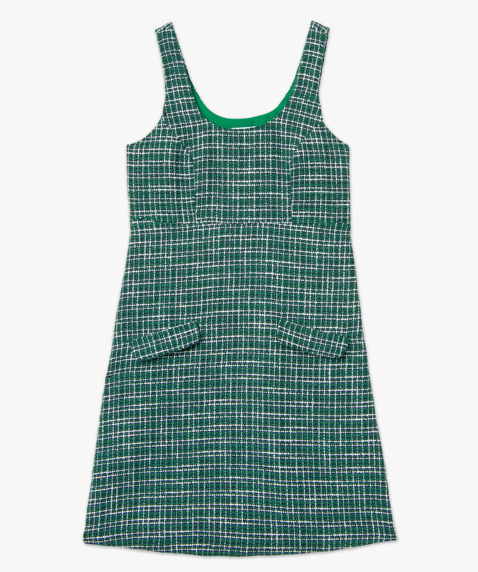 Robe femme sans manches aspect tweed vert | GEMO