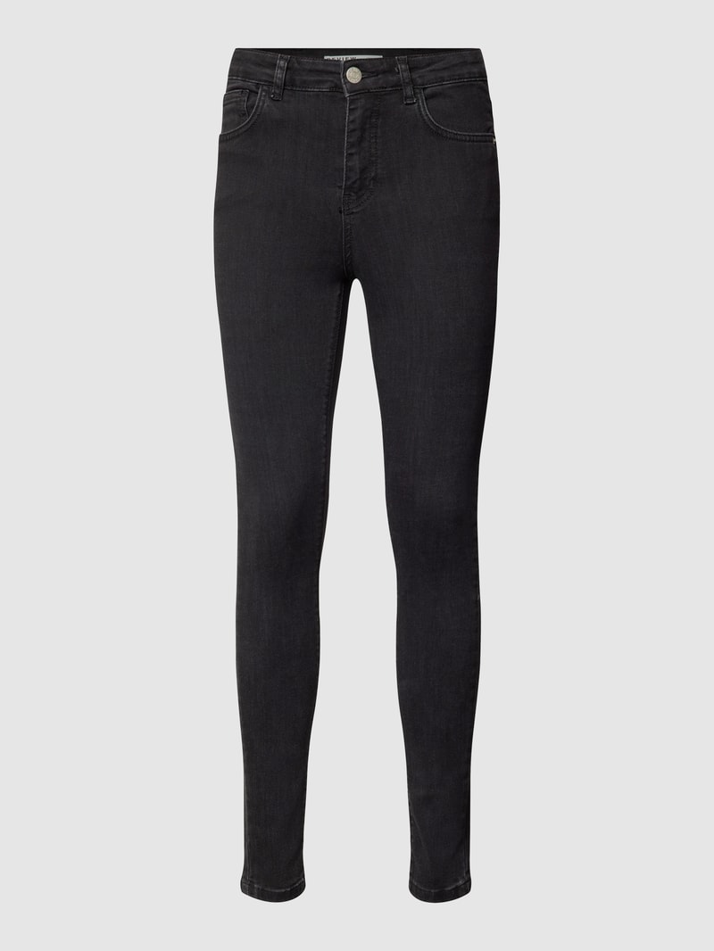 High Waist Skinny Fit Jeans mit Stretch-Anteil in schwarz
