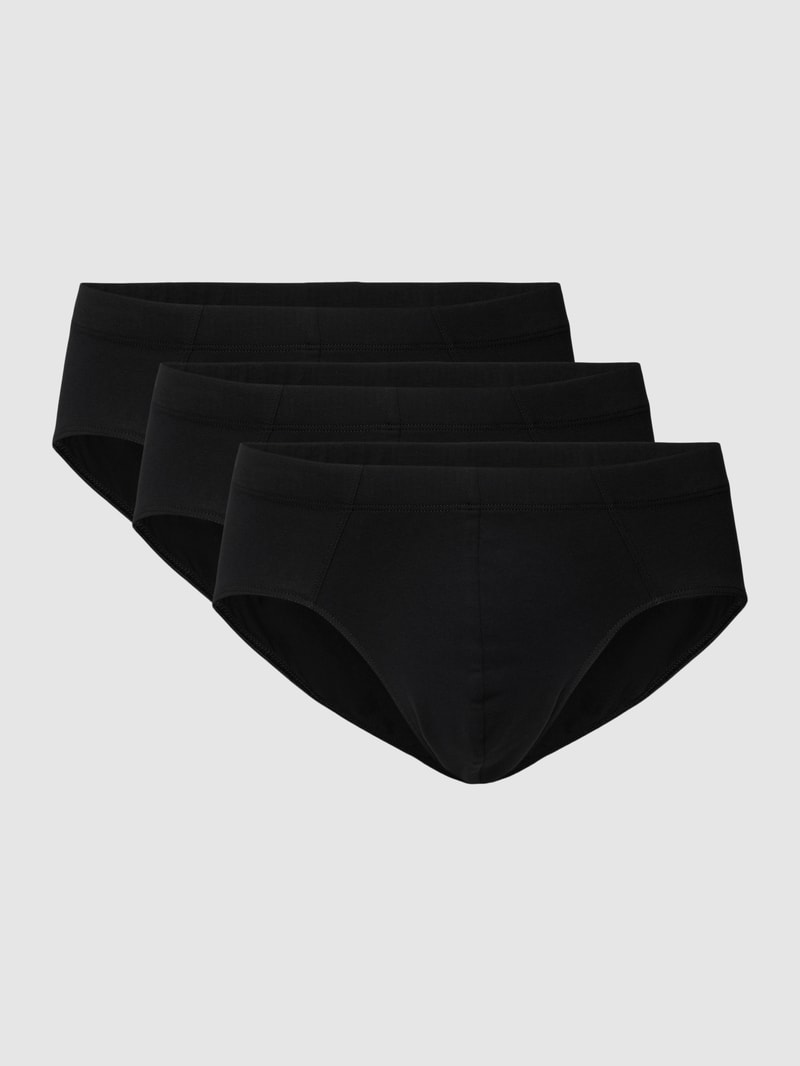 Slip mit elastischem Bund Modell 'Supermini' im 3er-Pack in schwarz