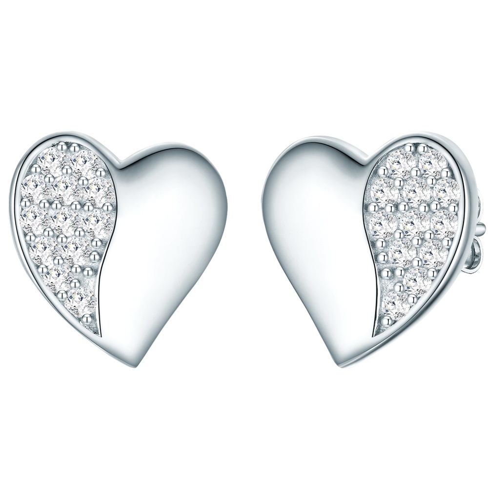 Rafaela Donata Boucles doreilles Coeur Argent sterling Oxyde de zirconium (CZ) en Argent Boucles d'oreilles