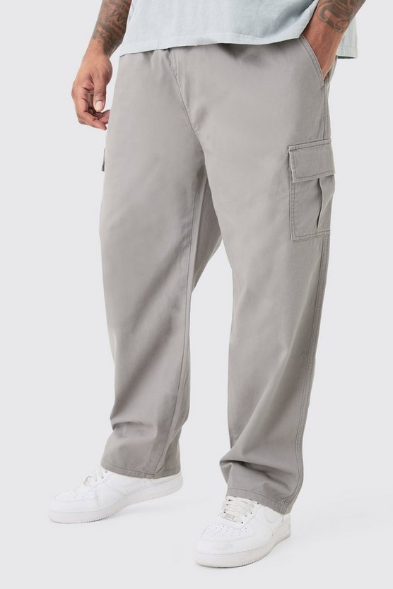 Plus Twill Cargo-Hose mit geradem Bein