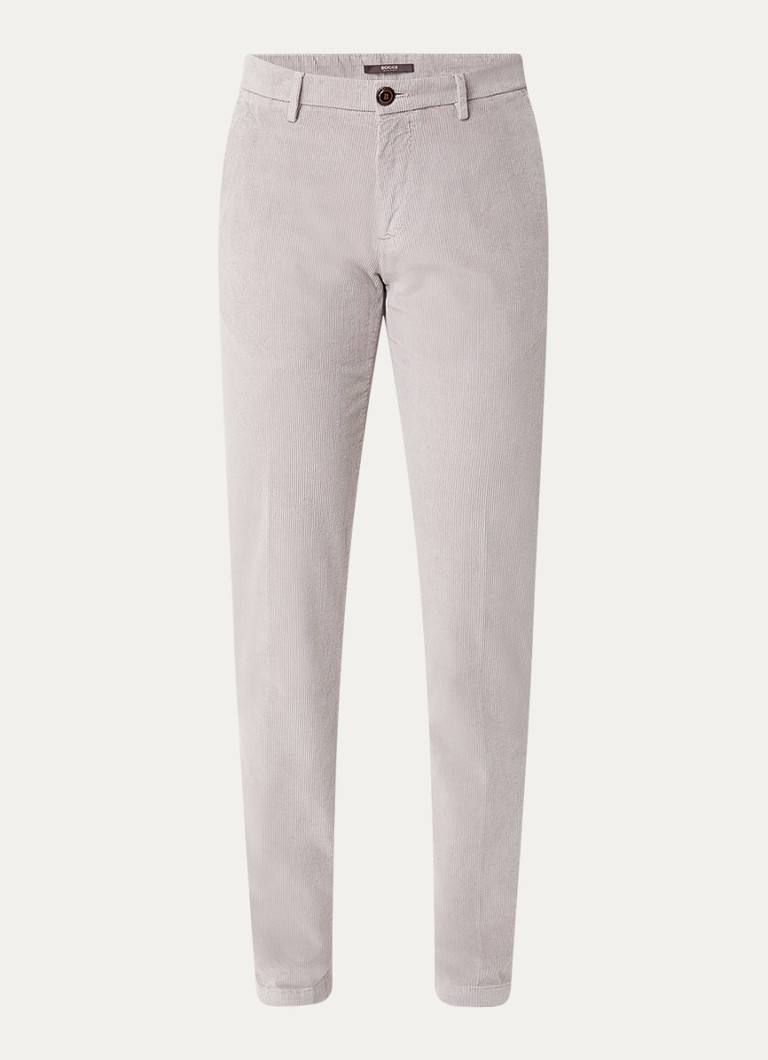 Pantaloni chino din catifea reiată, cu croială dreaptă și buzunare laterale, Boggi Milano