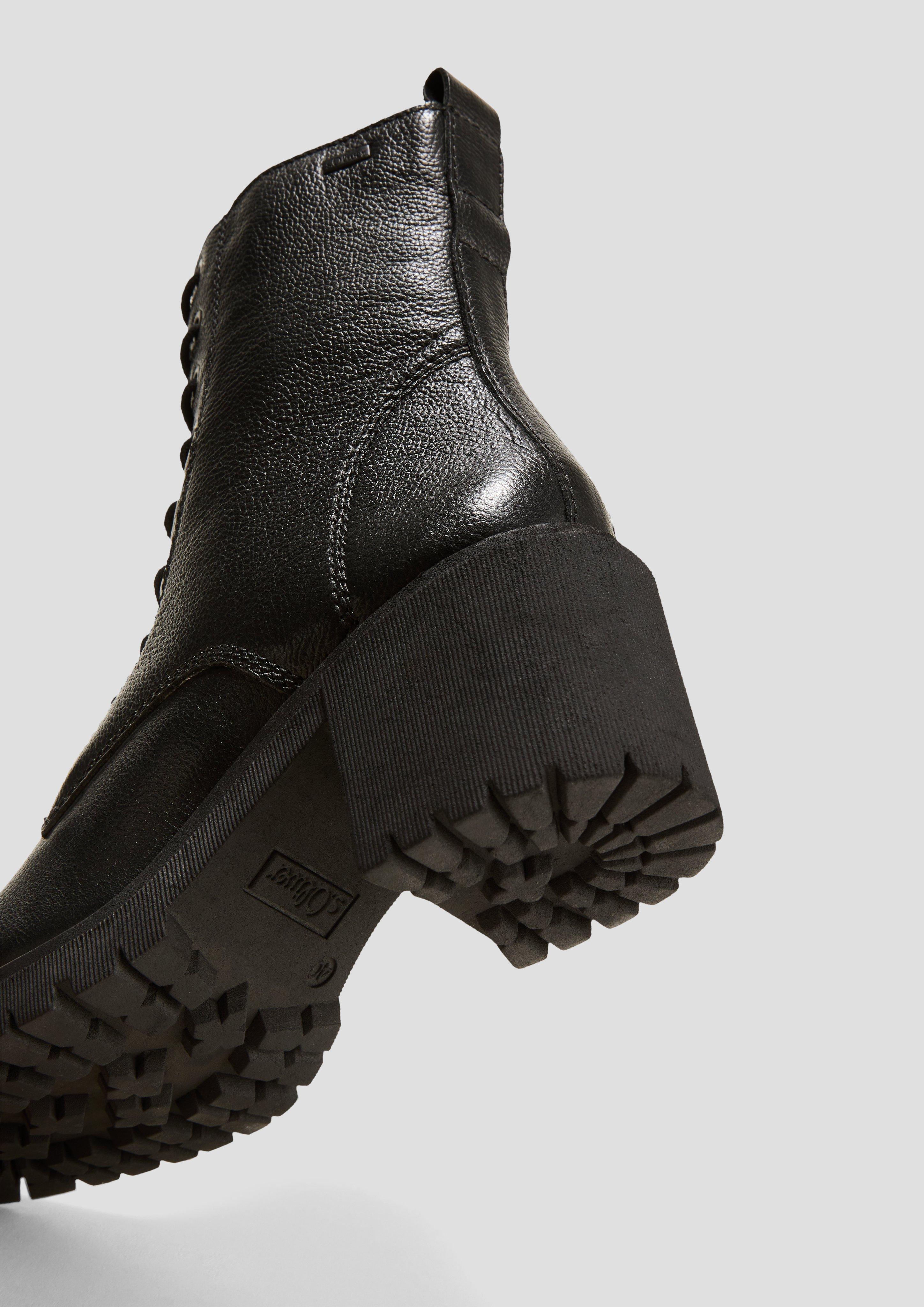 Echtlederstiefel mit Blockabsatz  6008543-001