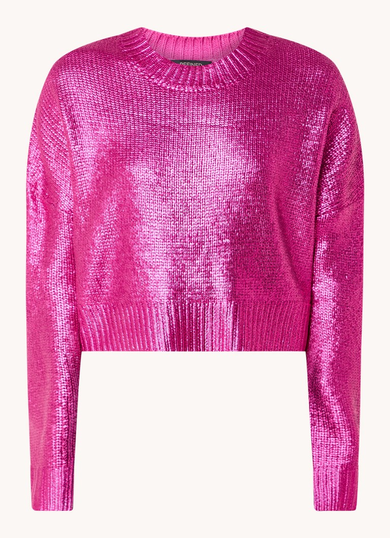 Refined Department May chunky knitted cropped sweater with metallic finish