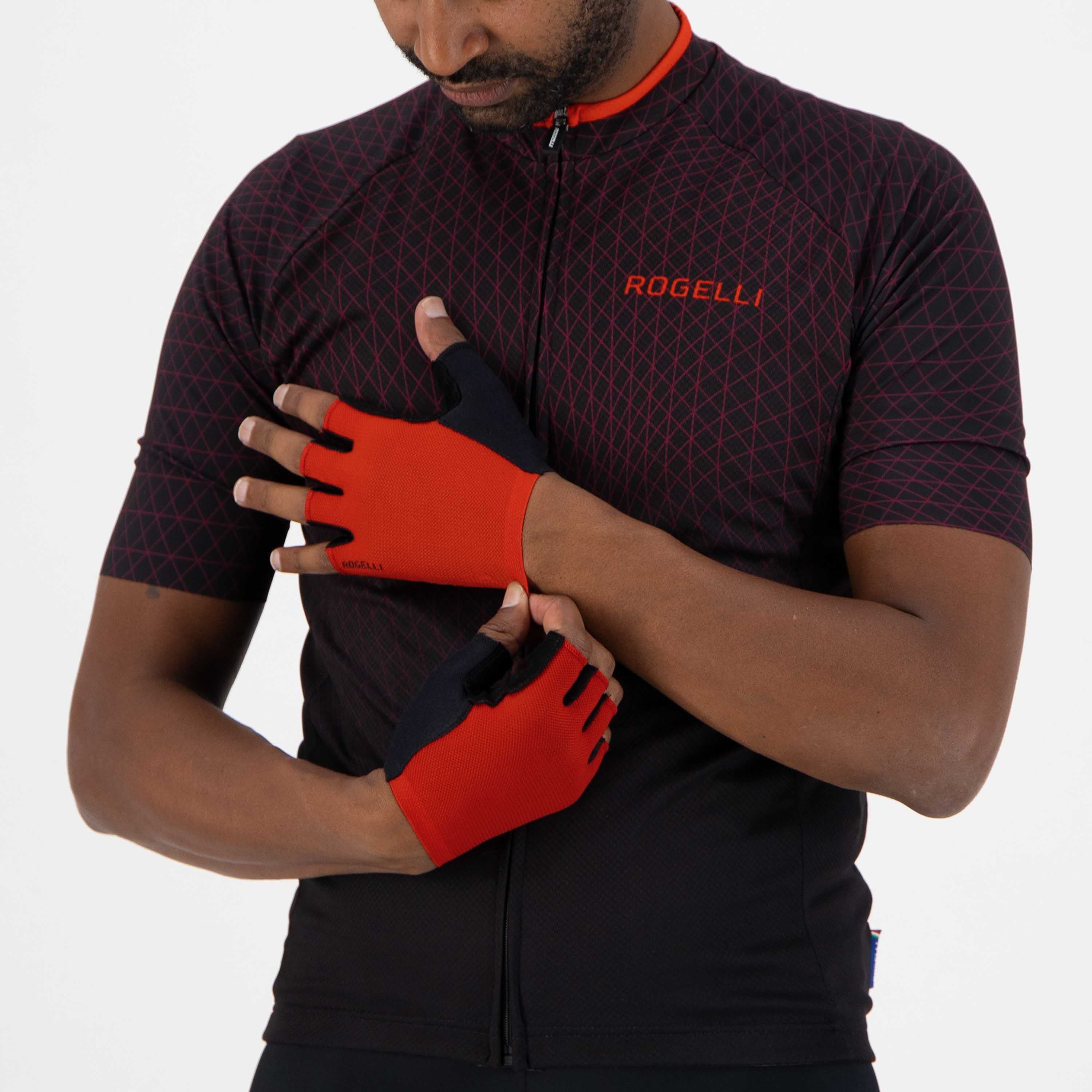 Rogelli Pure Rot Herren Fahrradhandschuhe