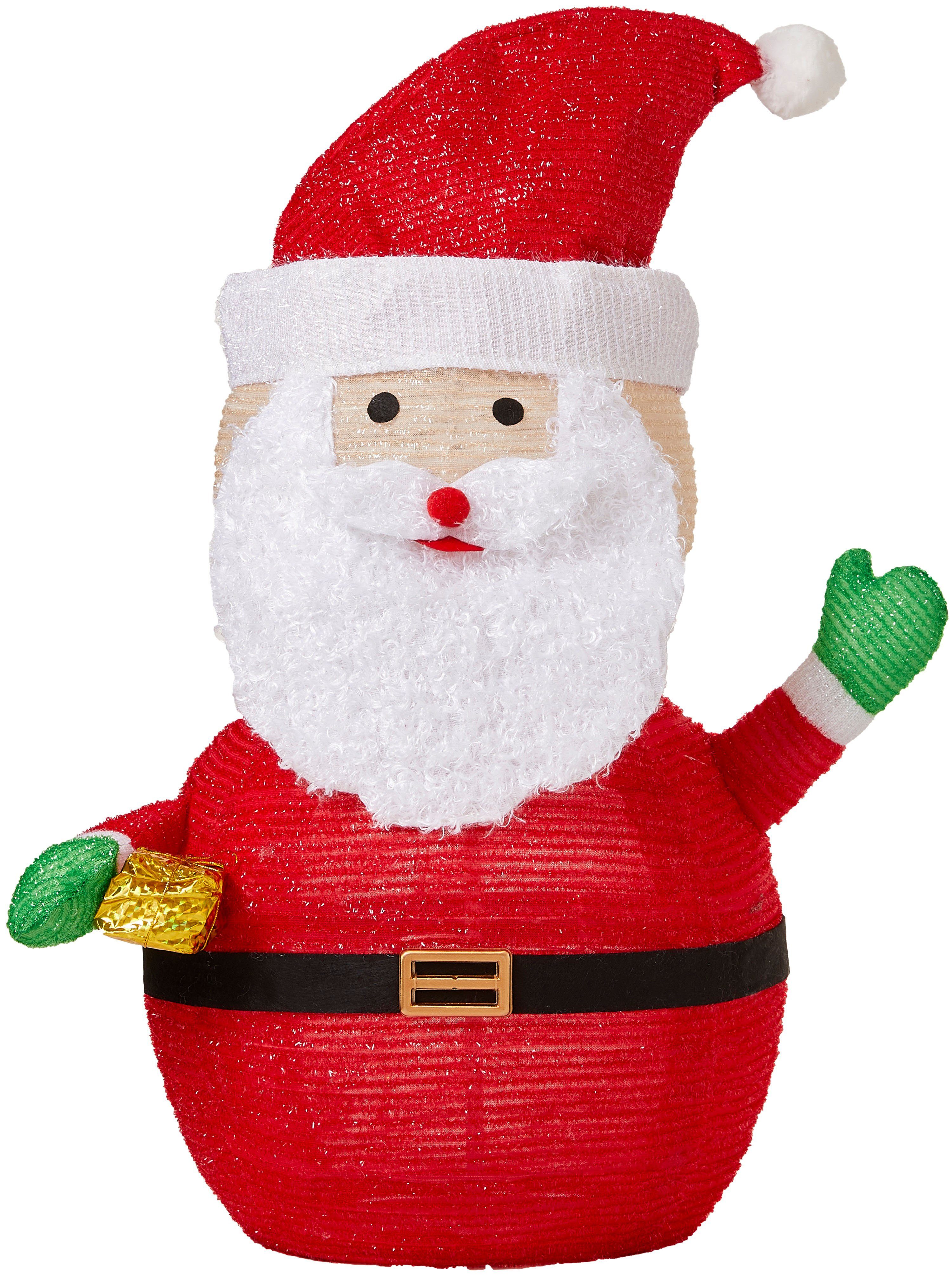 Northpoint Weihnachtsfigur LED Weihnachtsdeko 70cm hoch mit 45 integrierten warmweiße LEDs, zusammenfaltbar für Innen und Außen Gartendekoration Winterdekoration