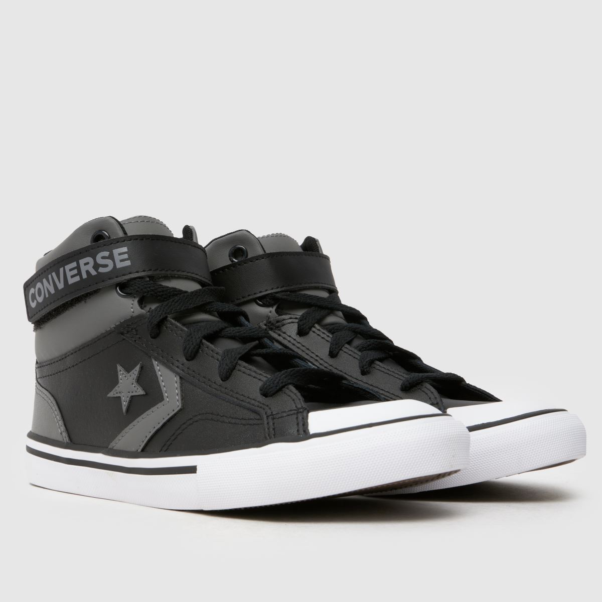 Converse szürke és fekete Pro Blaze Strap fiús ifjúsági cipő