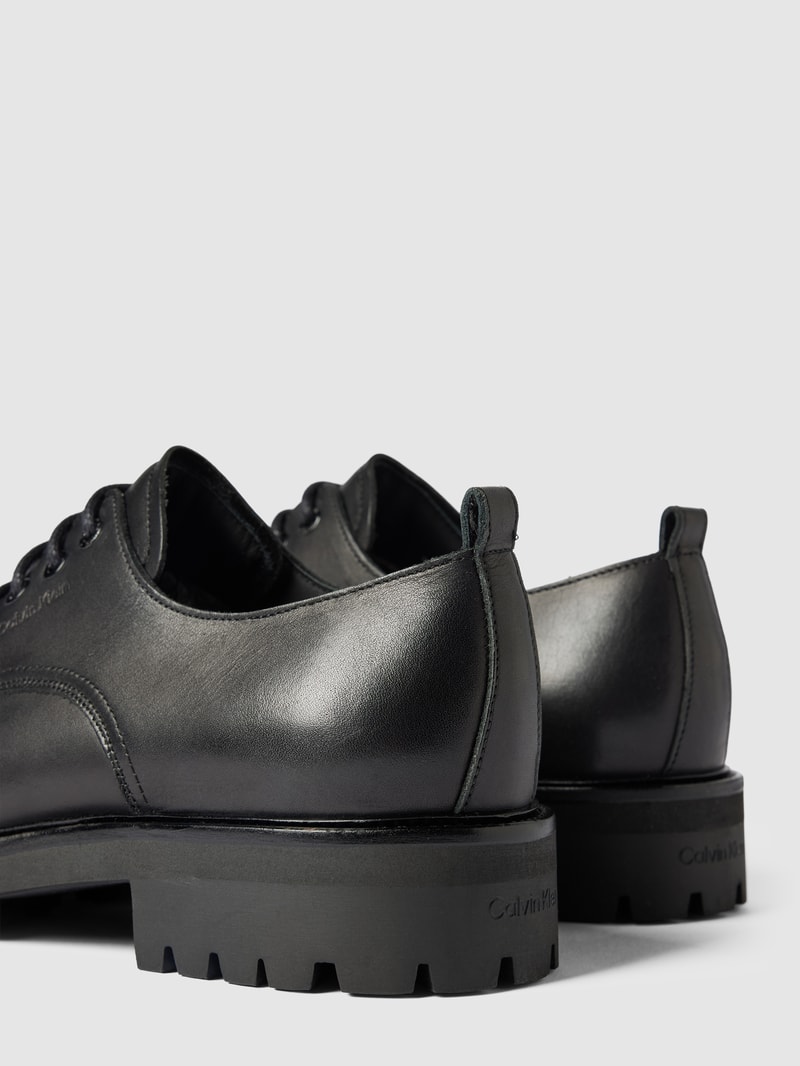 Boots aus Leder mit Label-Details Modell 'DERBY' in schwarz