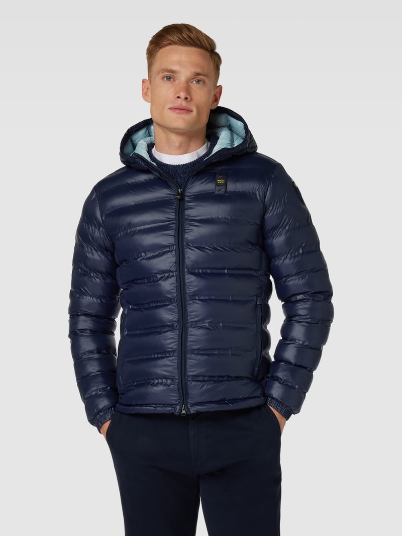 Steppjacke mit Label-Detail in marineblau