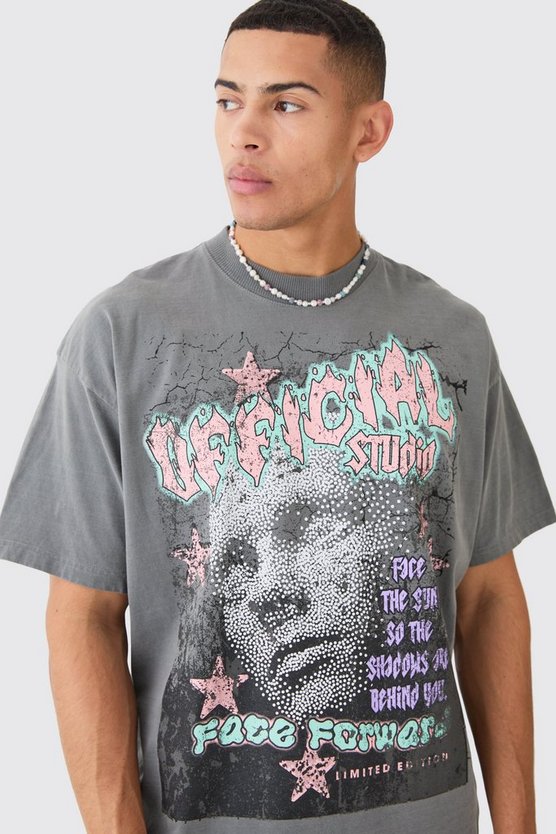 Oversize T-Shirt mit Official-Print