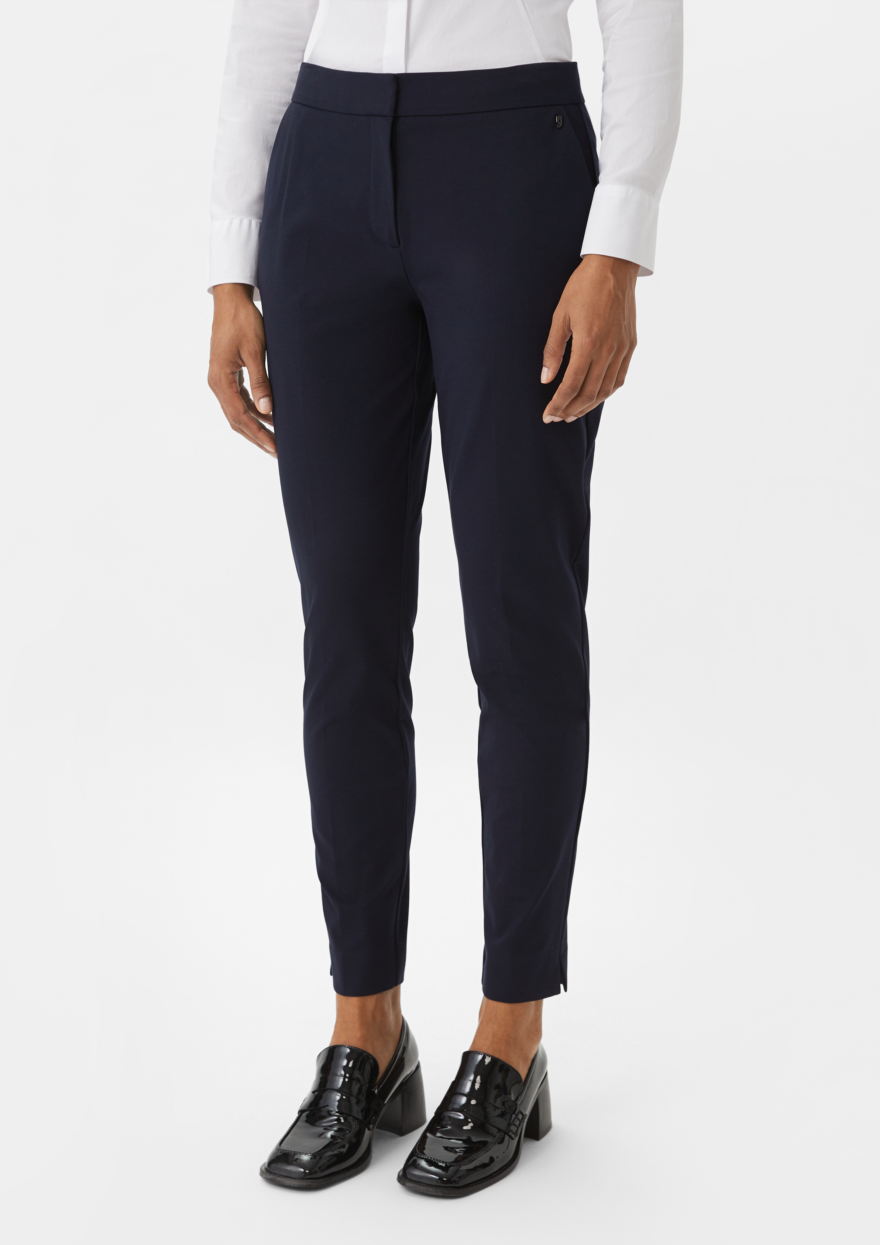 Slim: Hose aus Viskosemix - navy