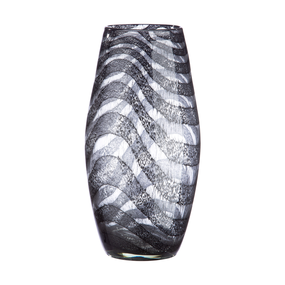 Vase Fascia grau/schwarz