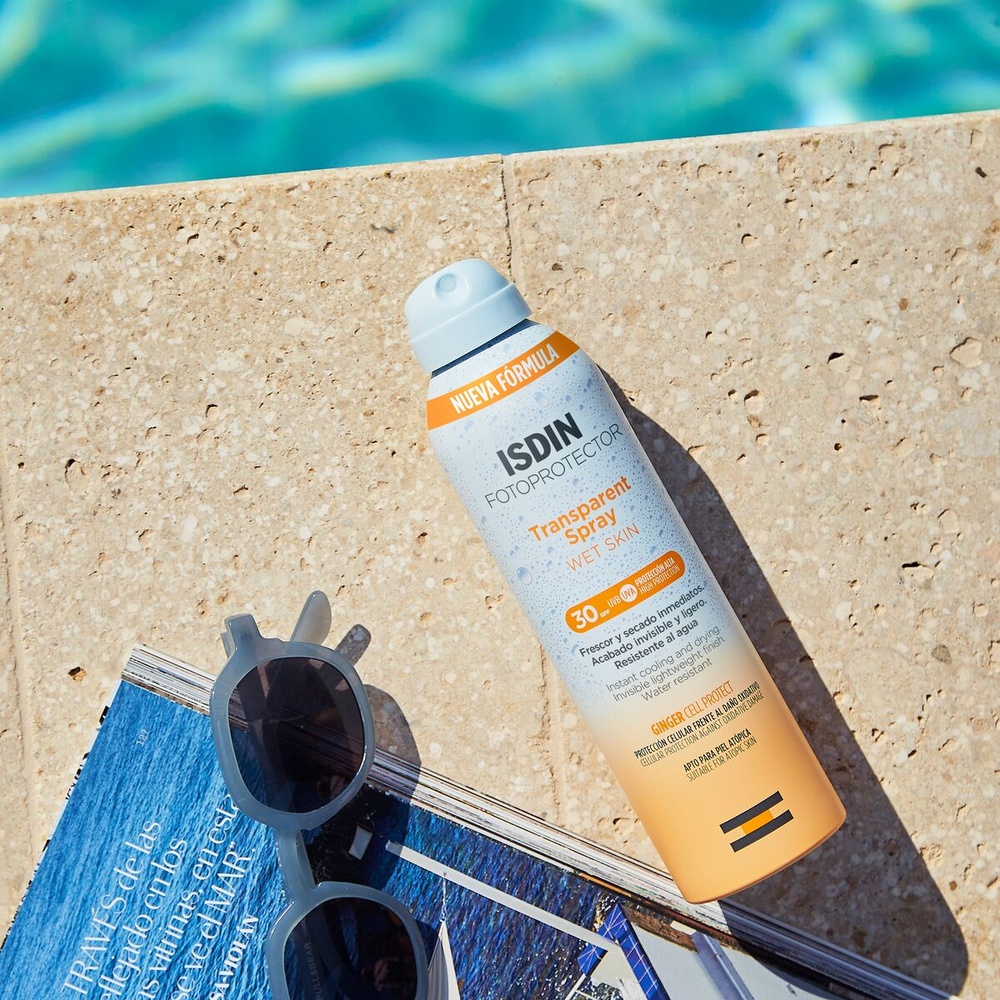 isdin Transparent Wet Skin Spray Spray Solaire Transparent SPF30