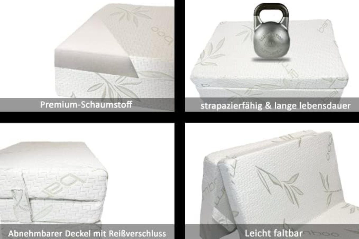 Klappmatratze Klappmatratze Natürlicher Bambus weich,Gästematratze klappbar aus Foam, HIGH LIVING