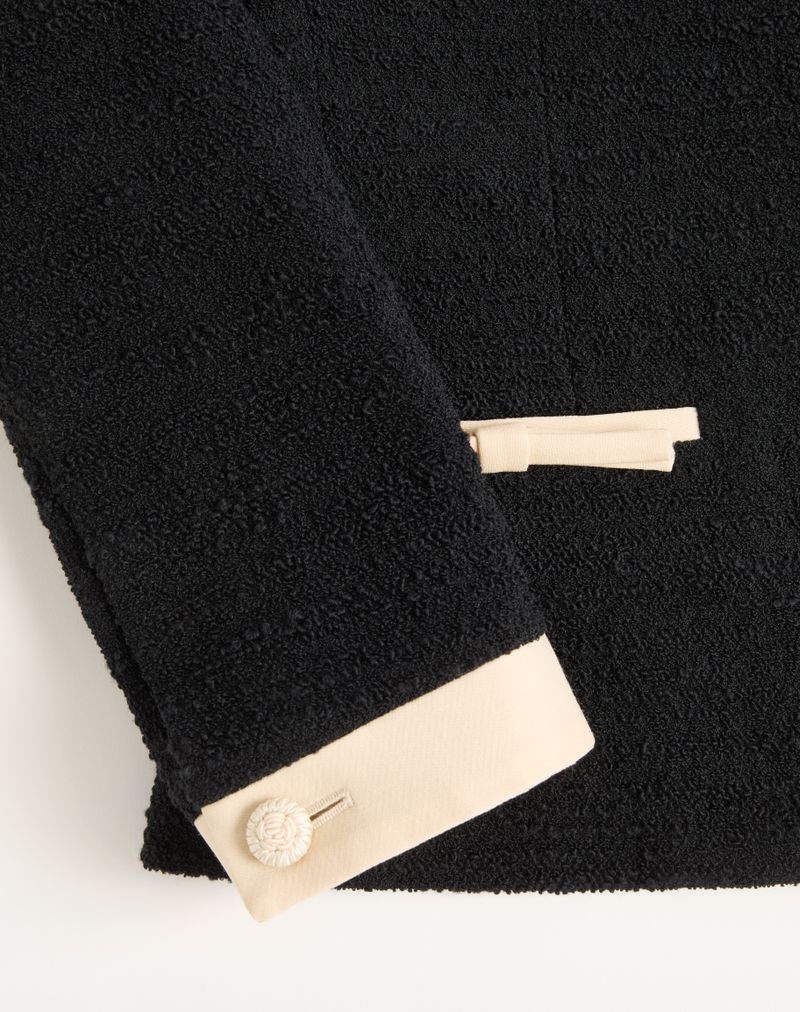 Jaqueta de tweed de lã lisa