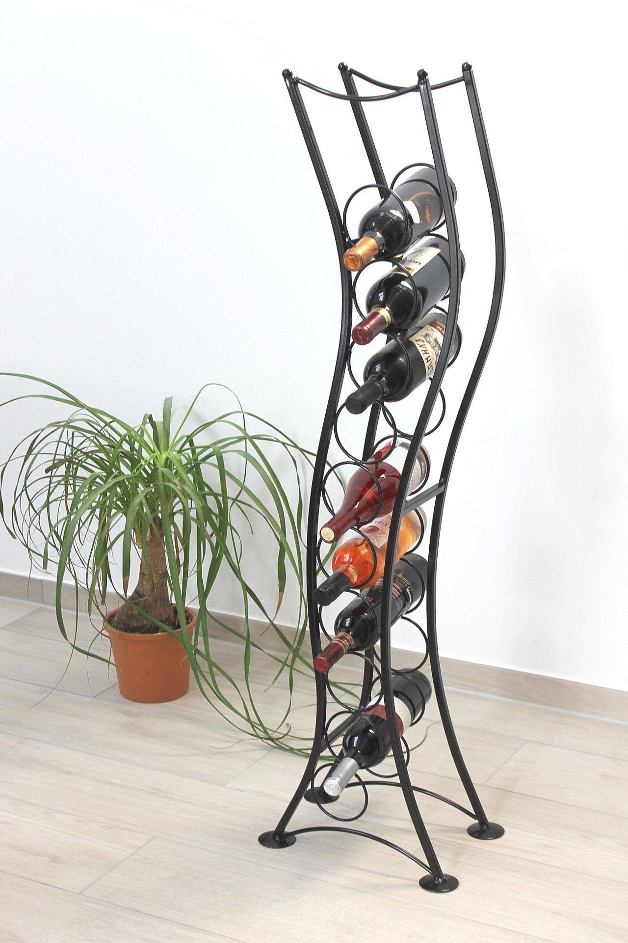 DanDiBo Weinregal Weinregal Metall Stehend ST099 Flaschenregal 120 cm Flaschenhalter Flaschenständer