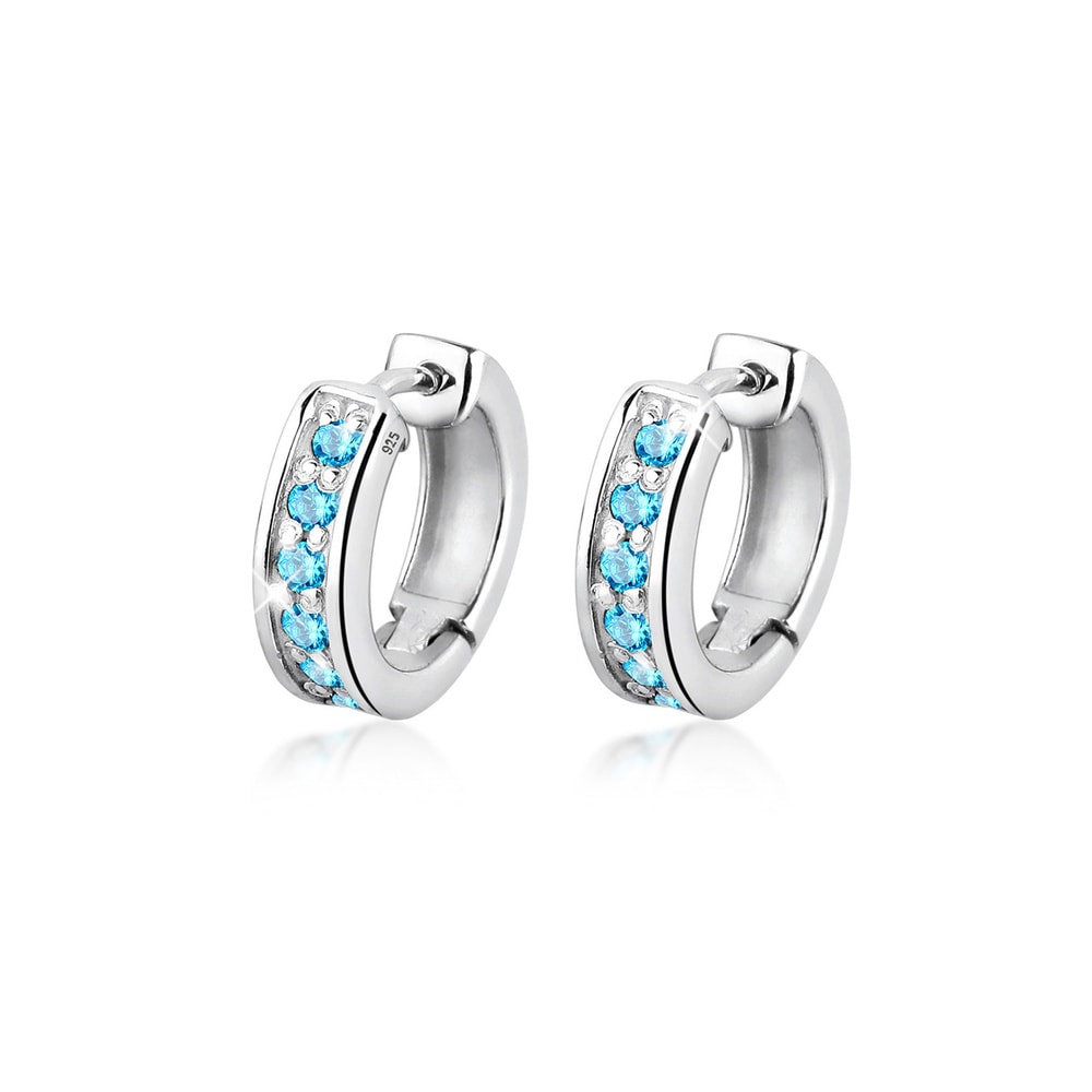 Elli Elli Boucles d'Oreilles Creolen Zirkonia Funkelnd Hochwertig 925 Silber Boucles d'oreilles
