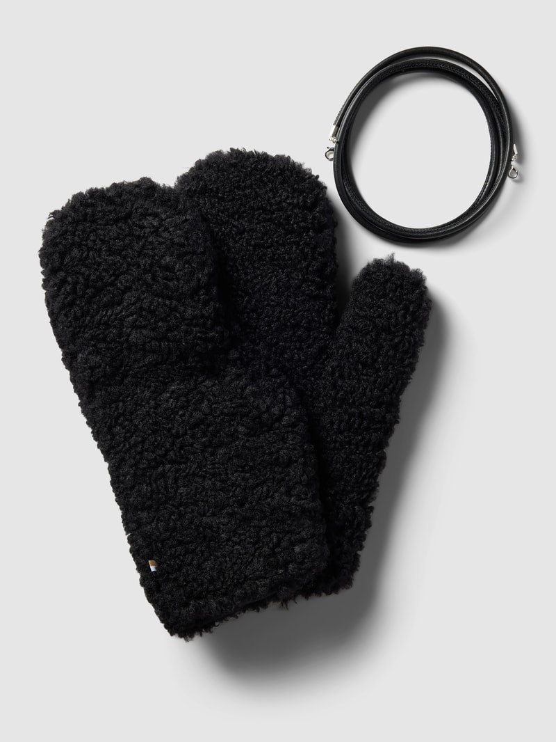 Handschuhe mit Label-Detail Modell 'Yosie' in schwarz