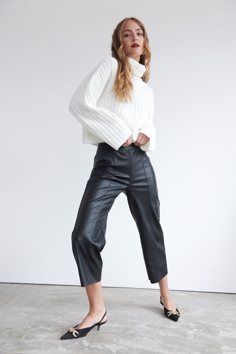 Holly PU culotte trousers