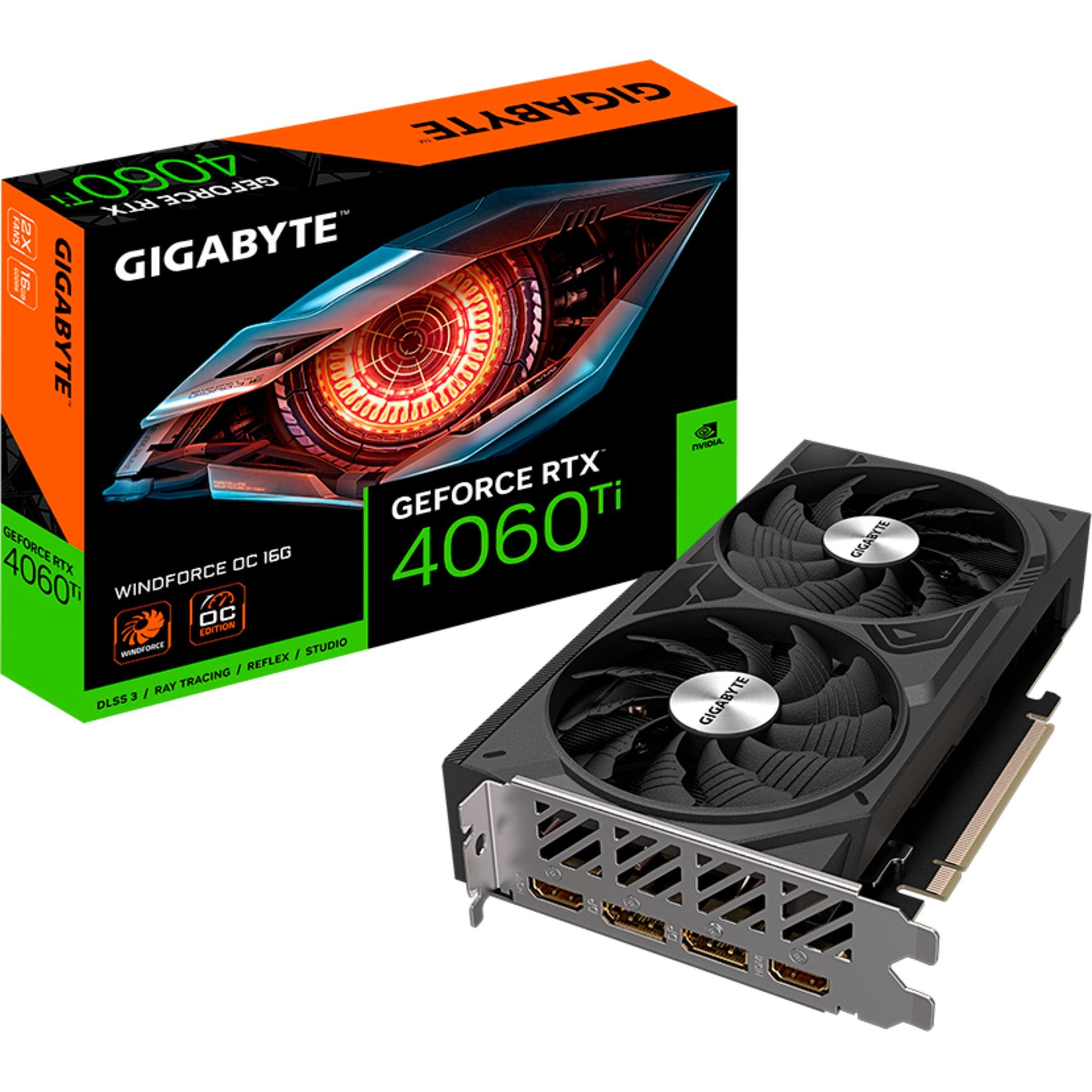 Gigabyte GIGABYTE GeForce RTX 4060 Ti WINDFORCE 2 OC 16G, Grafikkarte (16 GB)