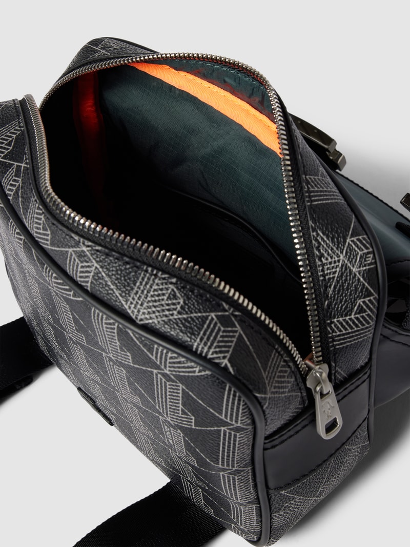 Bauchtasche mit Allover-Logo-Details in schwarz
