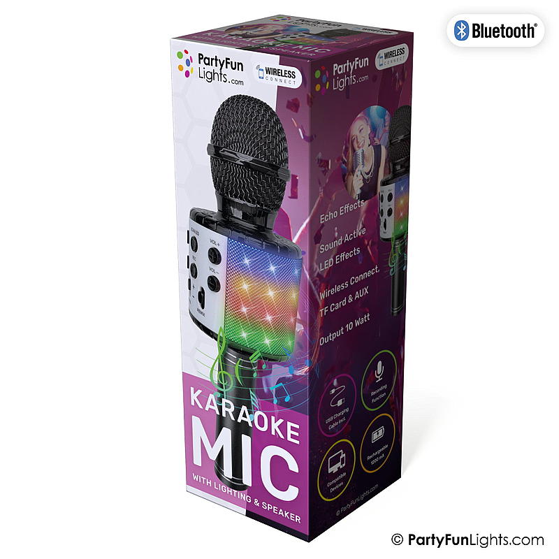 Karaoke mikrofon Bluetooth, sort