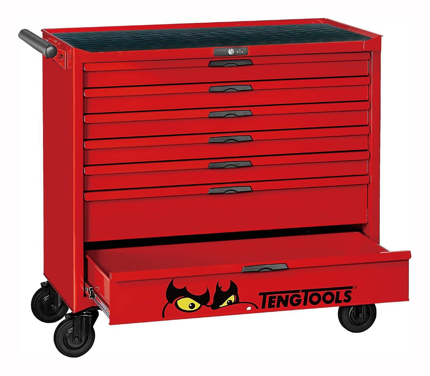Teng Tools 801008637 TCMM498N2 Vozík na náradie červený, sada midi master, 7 zásuviek