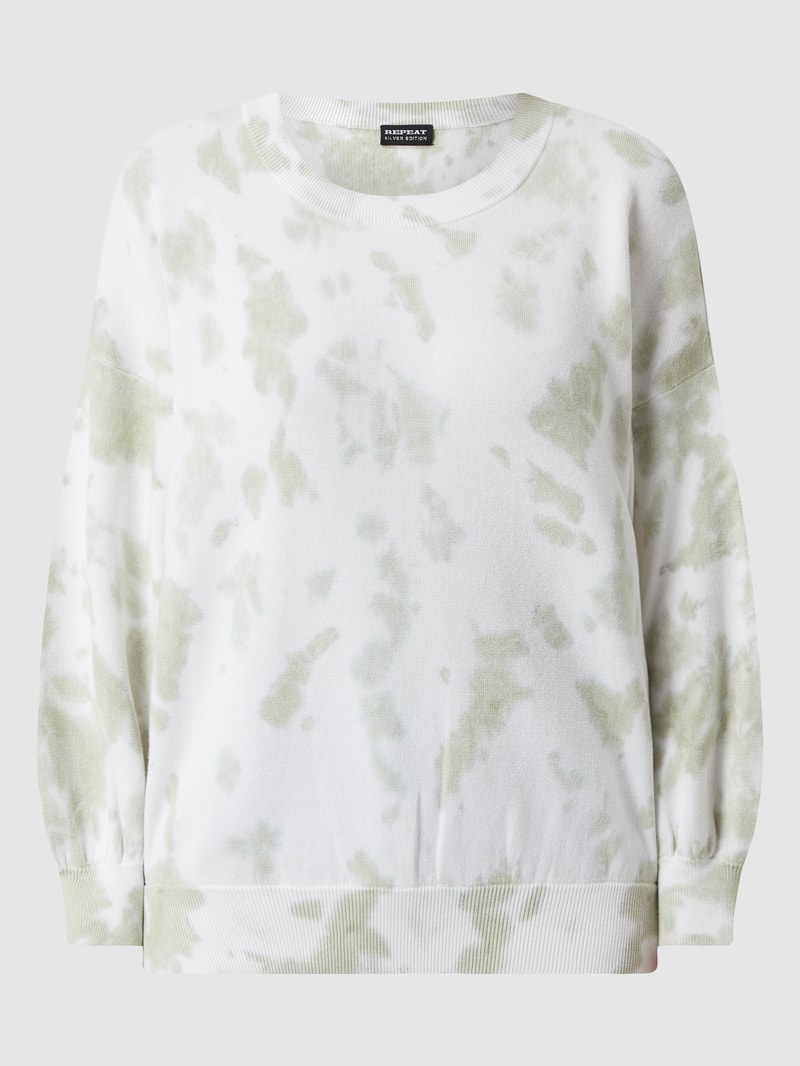Sweatshirt im Batik-Look in khaki