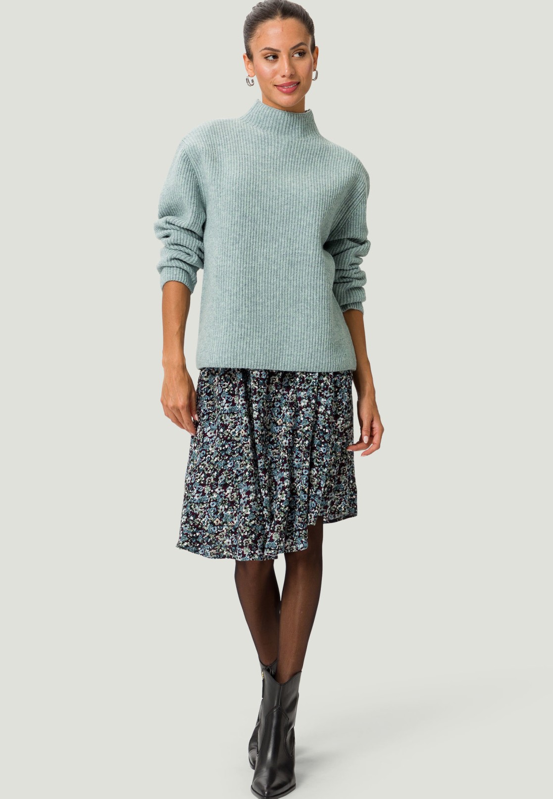 Crêpe-Kleid mit Blumenprint