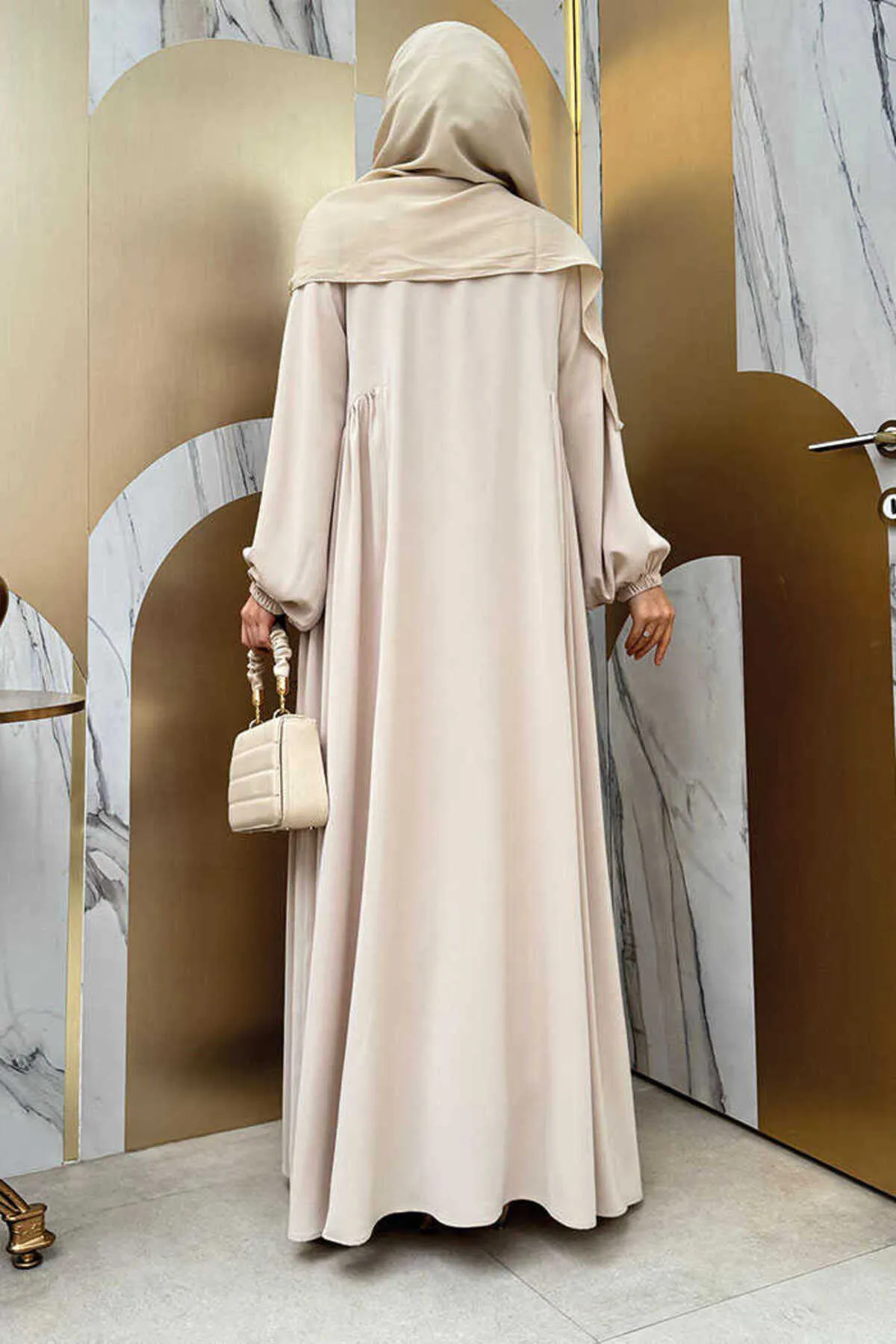Bym Fashion  Cap & Abaya - Beige - Basic