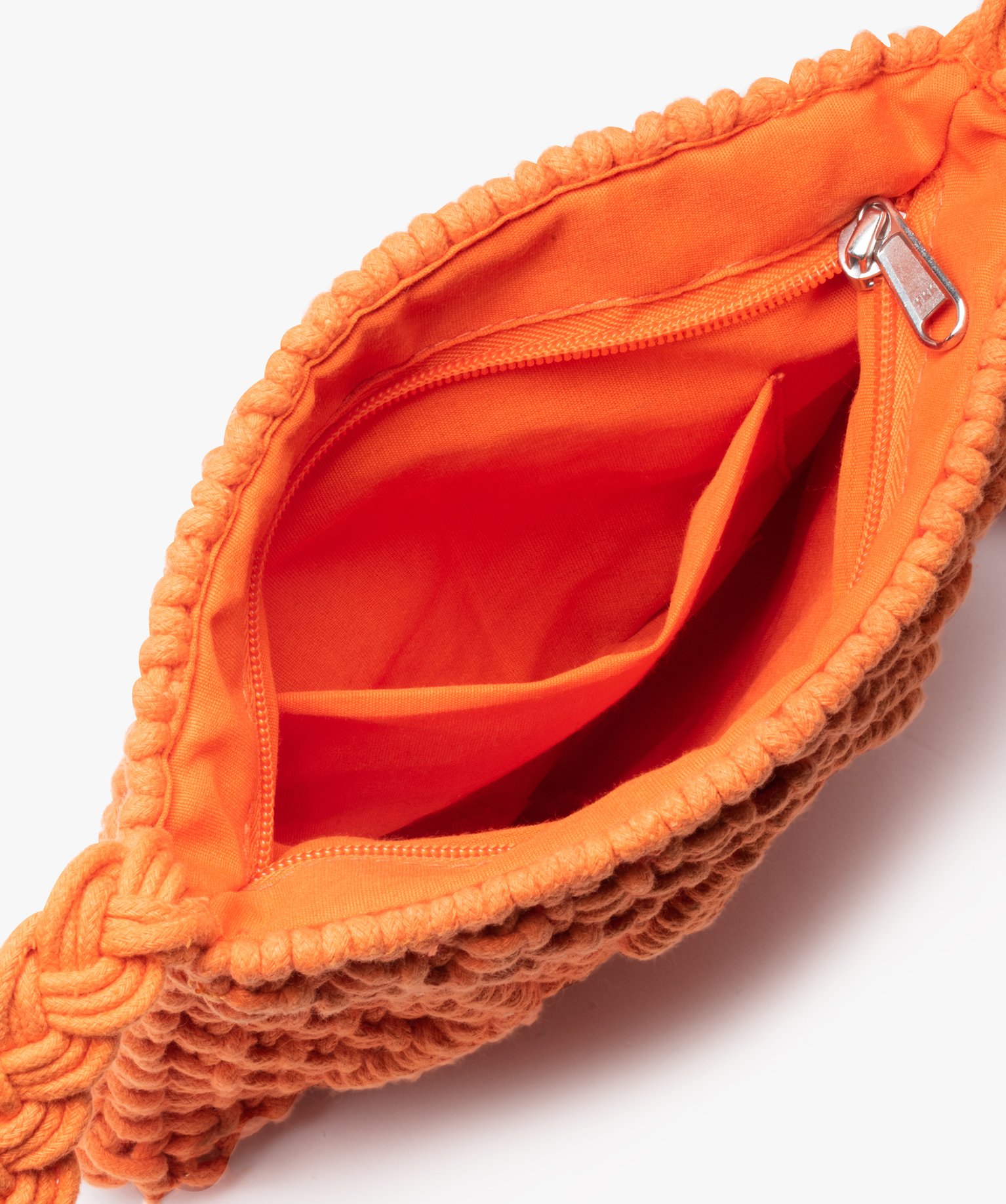 Sac bandoulière femme en maille tressée orange | GEMO