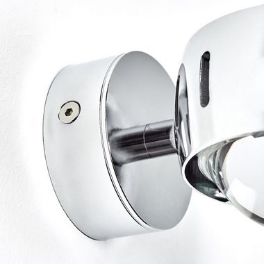 hofstein Wandleuchte Osacca Wand-Lampe, halbrunde Designer-Effektlampe in modernem chrom, ohne Leuchtmittel, mit Schlitzen, die Wandbeleuchtung funktioniert mit LED oder Halogen