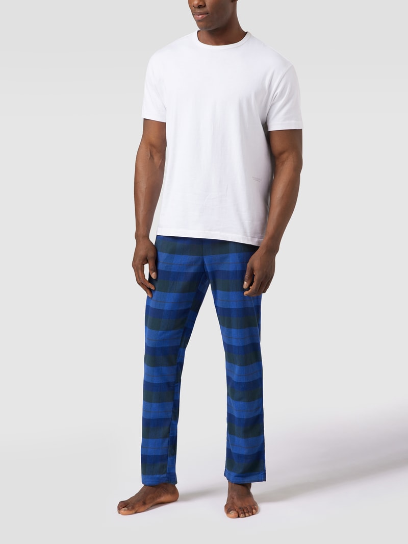 Pyjama-Hose mit Tartan-Karo in marineblau