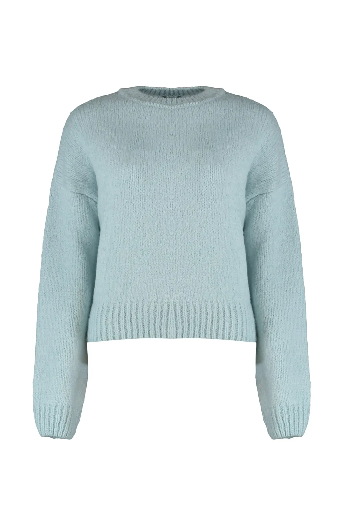 Trendyol Collection  Mintfarbener, weicher, strukturierter Basic-Strickpullover mit weiter Passform TWOAW23KZ00185