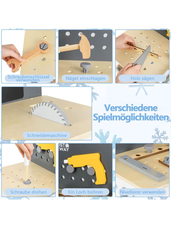 COSTWAY Kinderwerkbank ab 3 Jahren in Bunt günstig kaufen onesize
