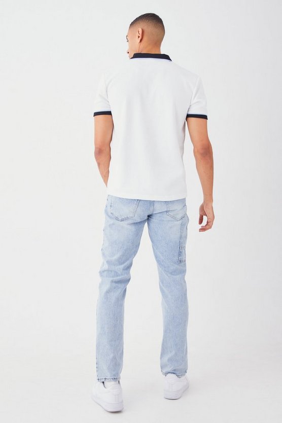 Slim-Fit Poloshirt mit Kontrast-Kragen