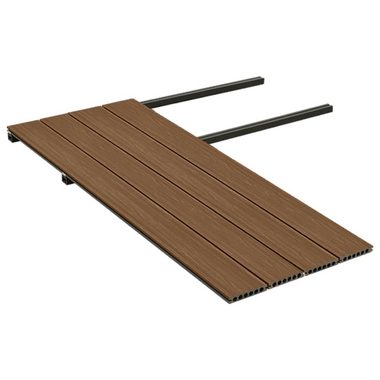Teppichboden WPC Terrassendielen mit Zubehör Braun und Grau 10 m² 4 m, vidaXL