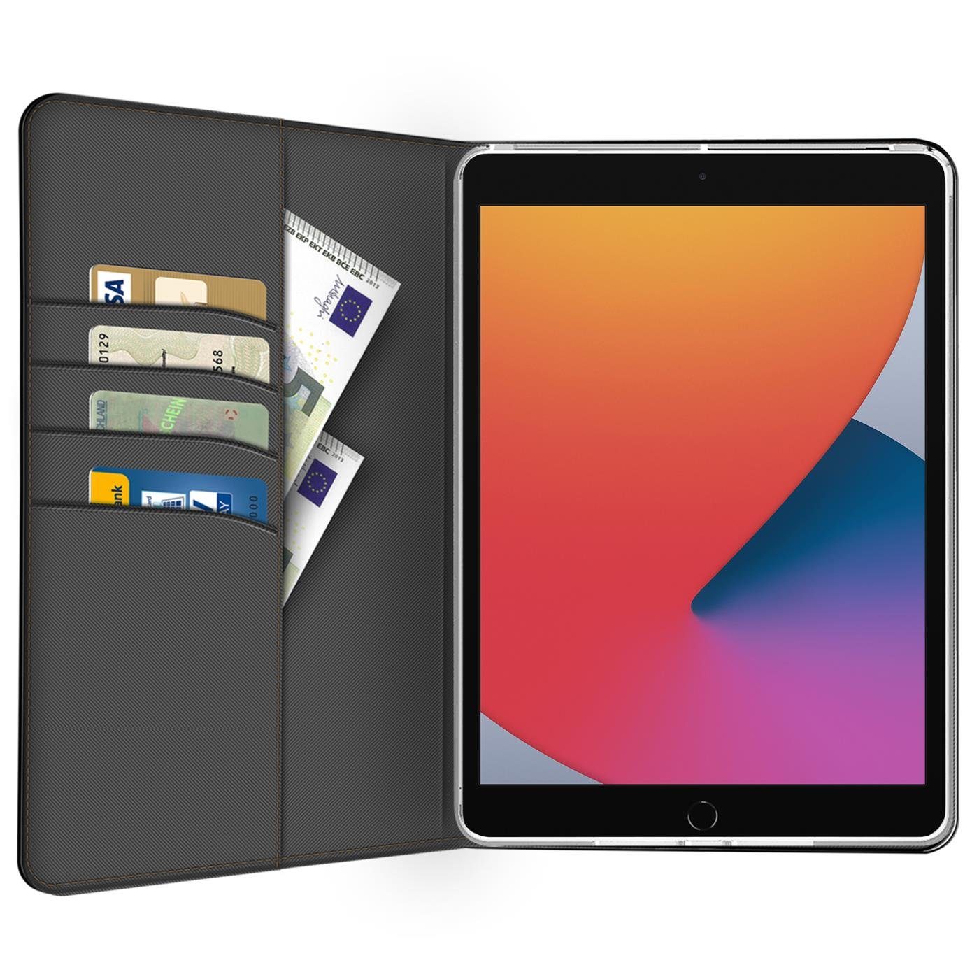 CoolGadget Tablet-Hülle Book Case Tablet Tasche für iPad (2020/2021) 25,9 cm (10,2 Zoll), Hülle Klapphülle Cover für Apple iPad (8/9. Generation) Schutzhülle