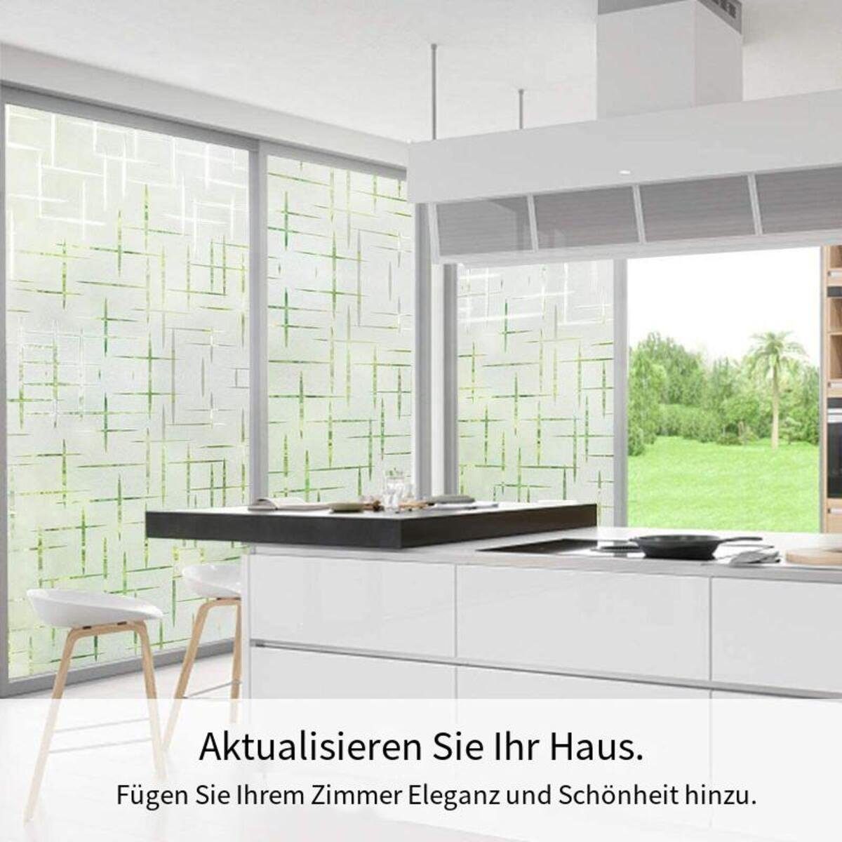 Fensterfolie Fensterfolie Blickdicht Sichtschutzfolie Statisch Haftend 45 * 200 cm, Devenirriche