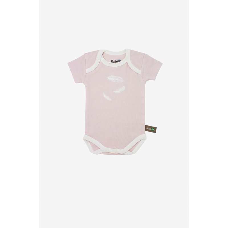 Lot de 3 Body manches courtes en Coton Bio à motifs plumes