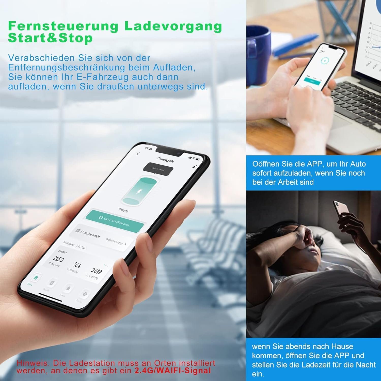 Yaviel Elektroauto-Ladestation EV Chargers Wall Box 7KW 32A Typ 2 Ladekabel Ladestation EV Ladegerät, 5M Ladekabel Ladestationen für Elektrofahrzeuge und Plug-in Hybride