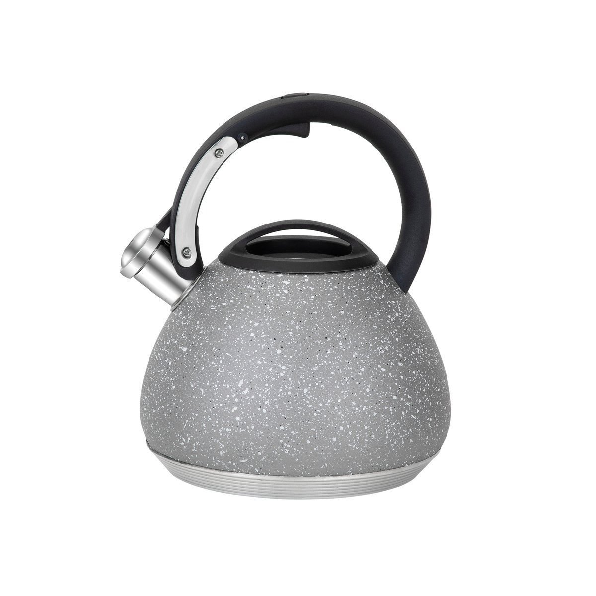 RESTO Kitchenware Wasserkessel LYRA, Cromargan® Edelstahl Rostfrei 18/10 (1-tlg), Pfeifenkessel, mit Marmor-Oberflächenbeschichtung, und mehrschichtigem Kapselboden
