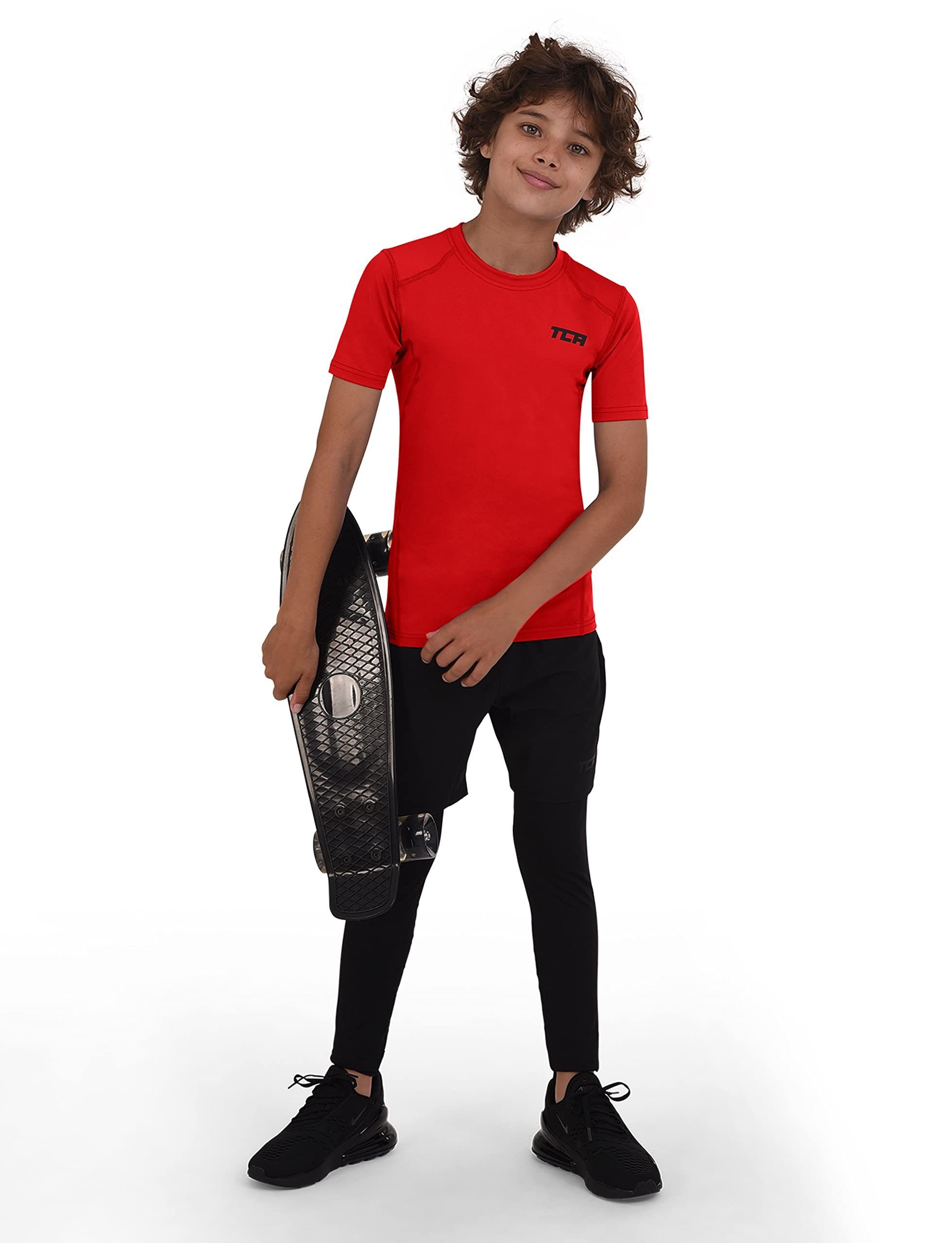 TCA Funktionsunterhemd TCA Herren HyperFusion Sportshirt, kurzärmlig, elastisch - Rot