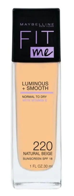 Base Maybelline Fit Me Luminous & Smooth, 220 Bege Natural