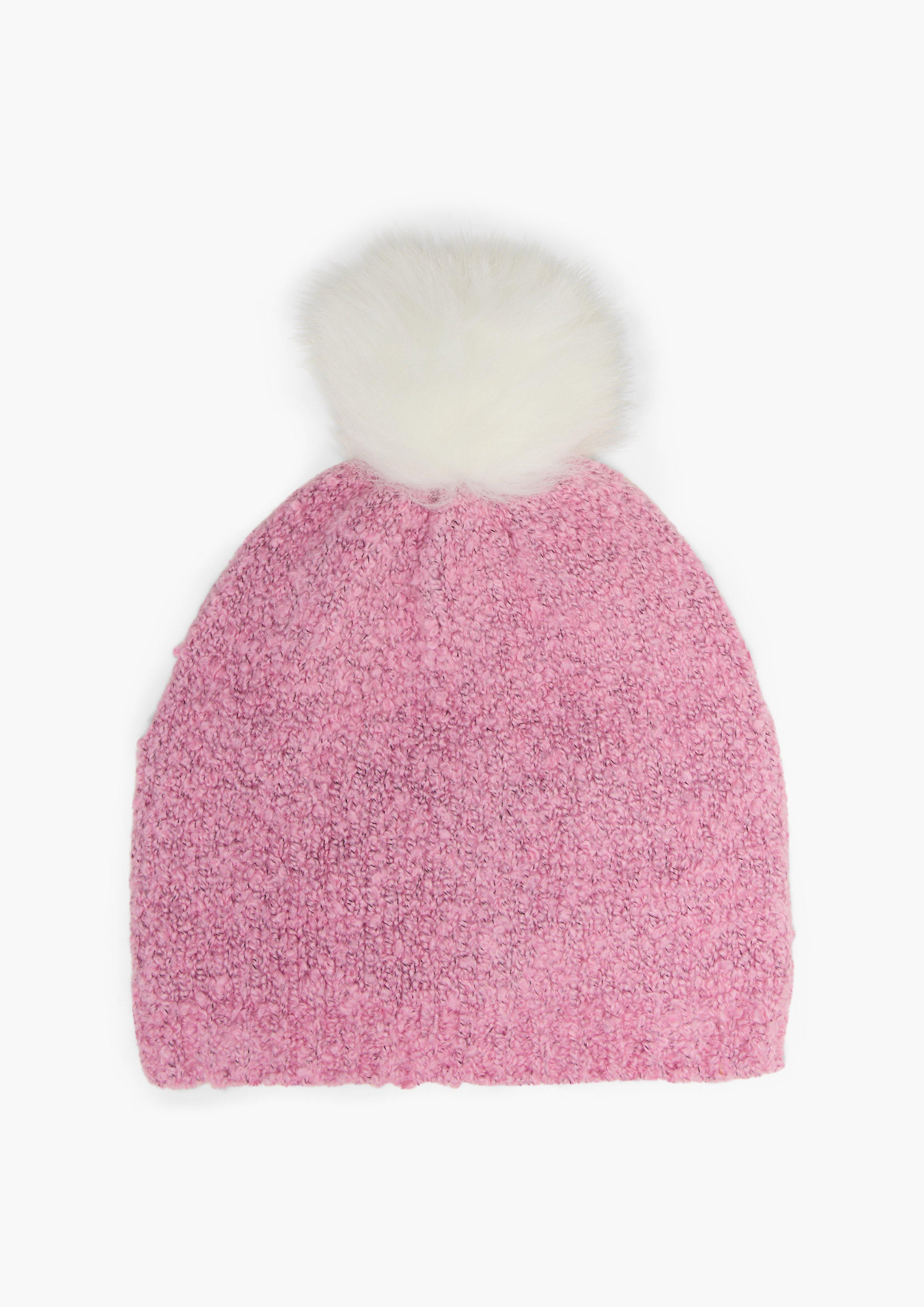 Mütze mit Bommel aus Kunstfell  2133047-43X5